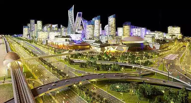 Skyline de Dubai com o Burj Khalifa.